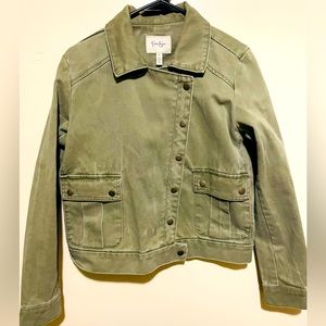 Jessica Simpson Olive green denim Jacket Size M